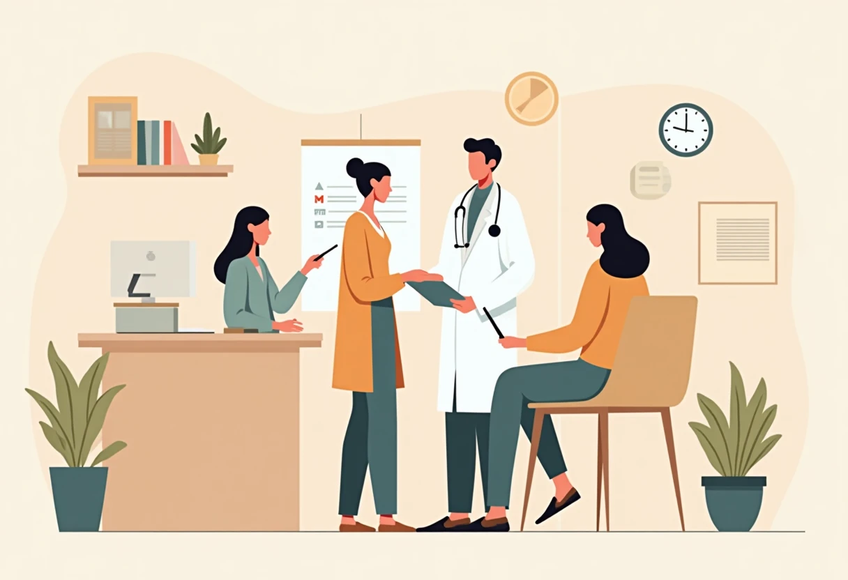Dokter berdiskusi dengan pasien