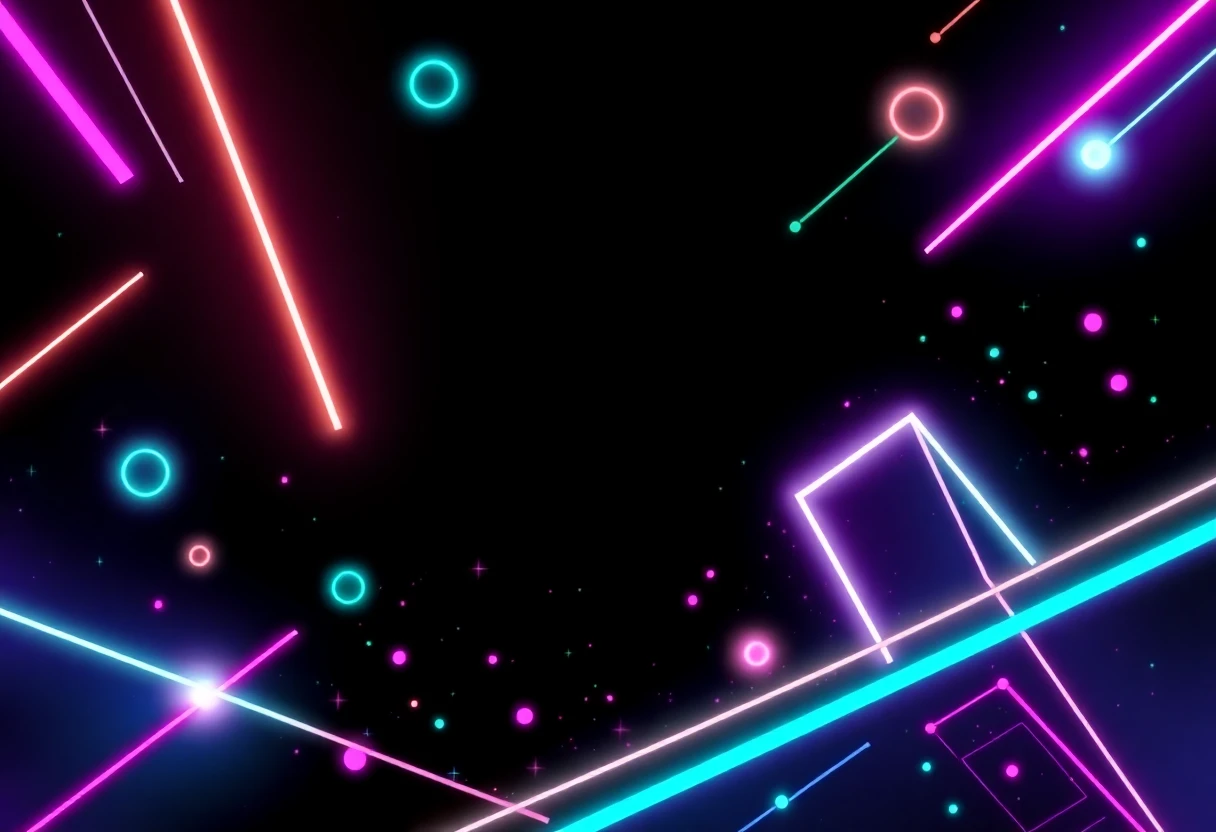 Ilustrasi neon permainan mudah alih