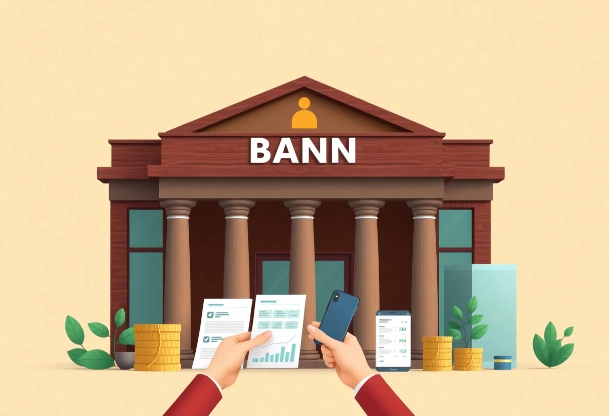 Modern bank building