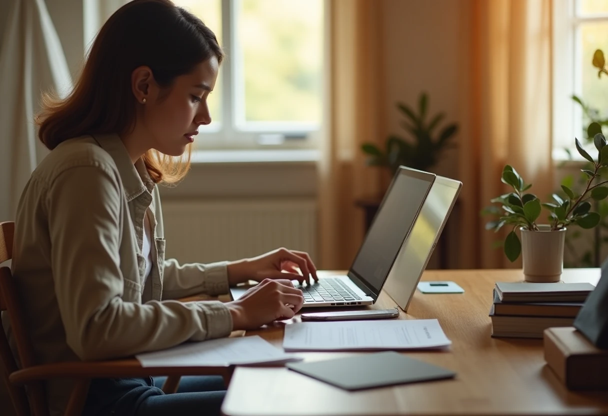 Freelancer reviewing financial options