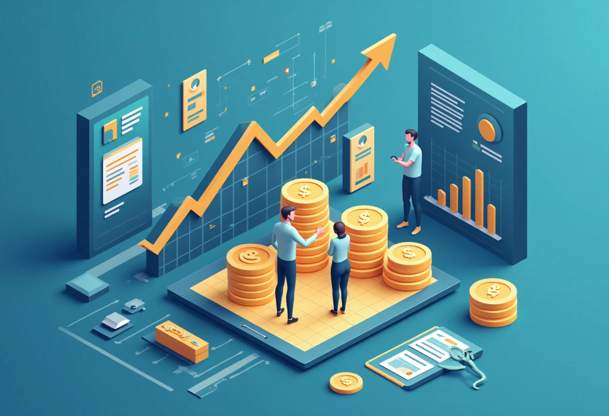 Quick financial transactions illustration