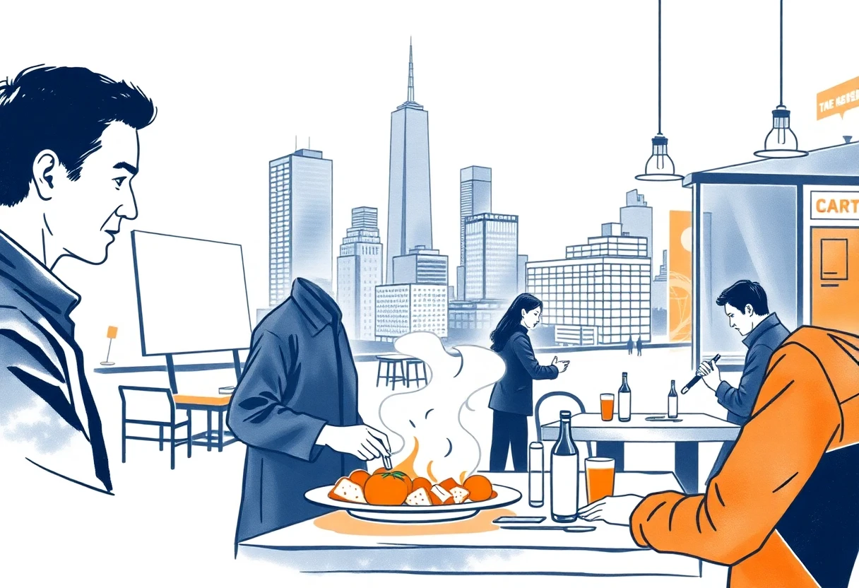 Kuchař v akci v moderní restauraci