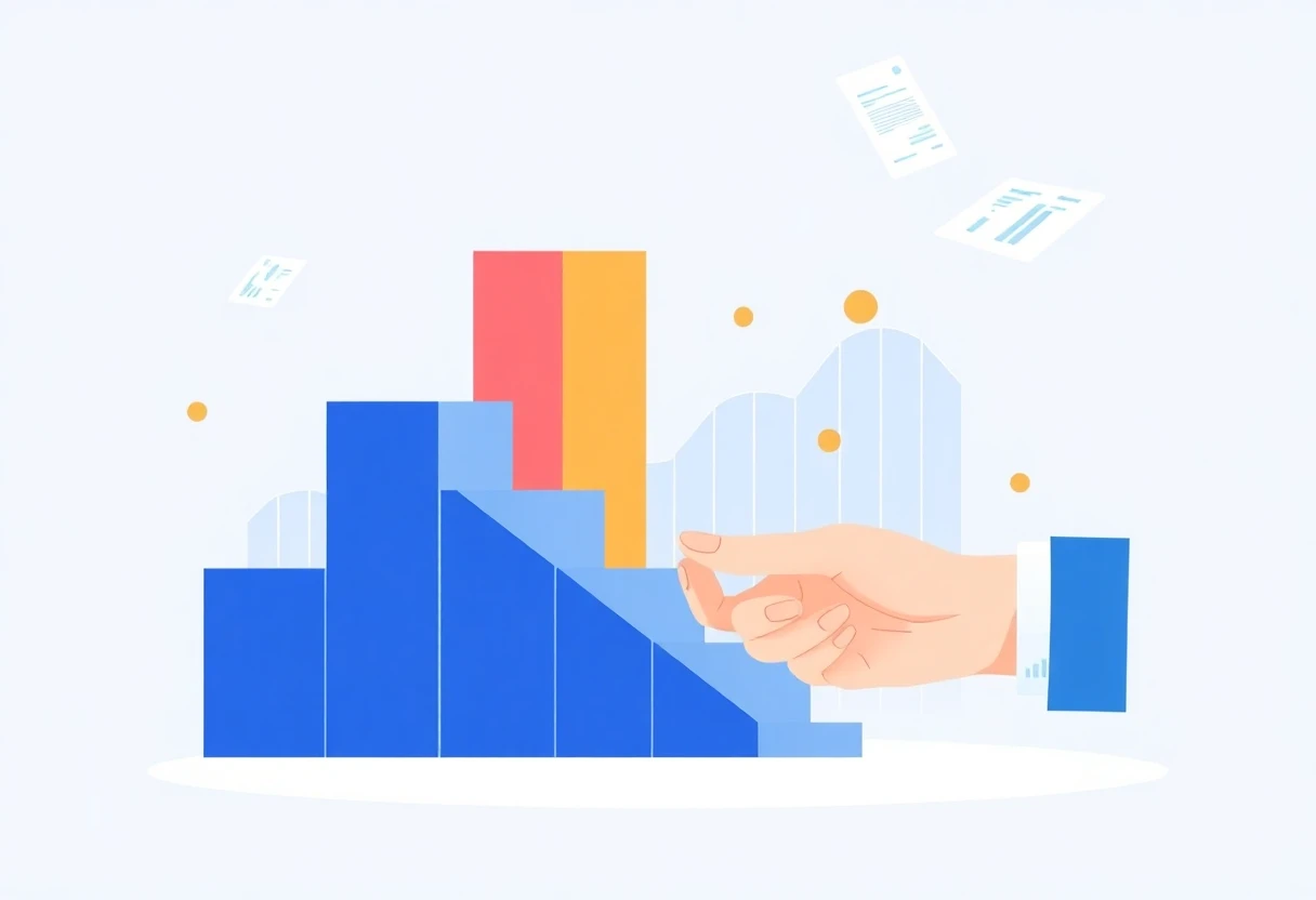 Illustrazione di comparazione dati finanziari