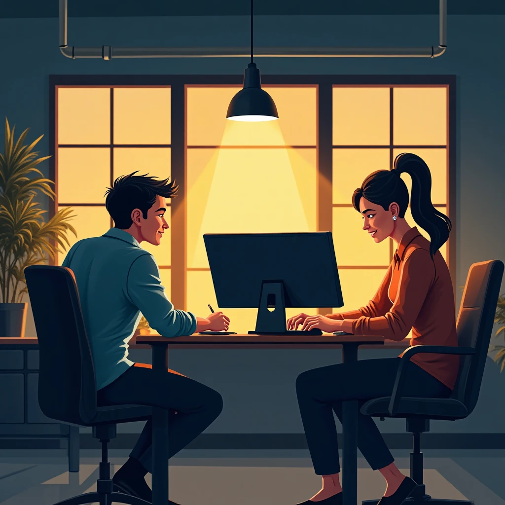 Professionals at work in tech roles