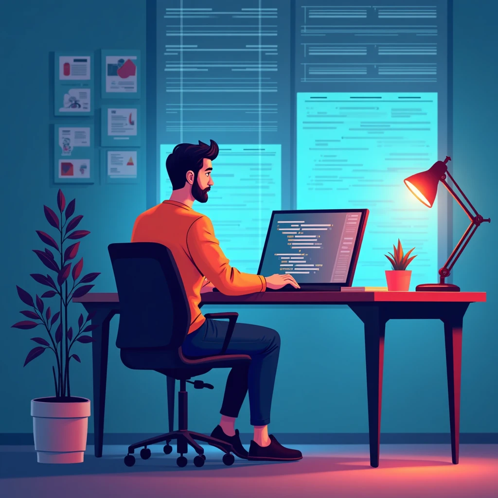 Desenvolvedor de software revisando código