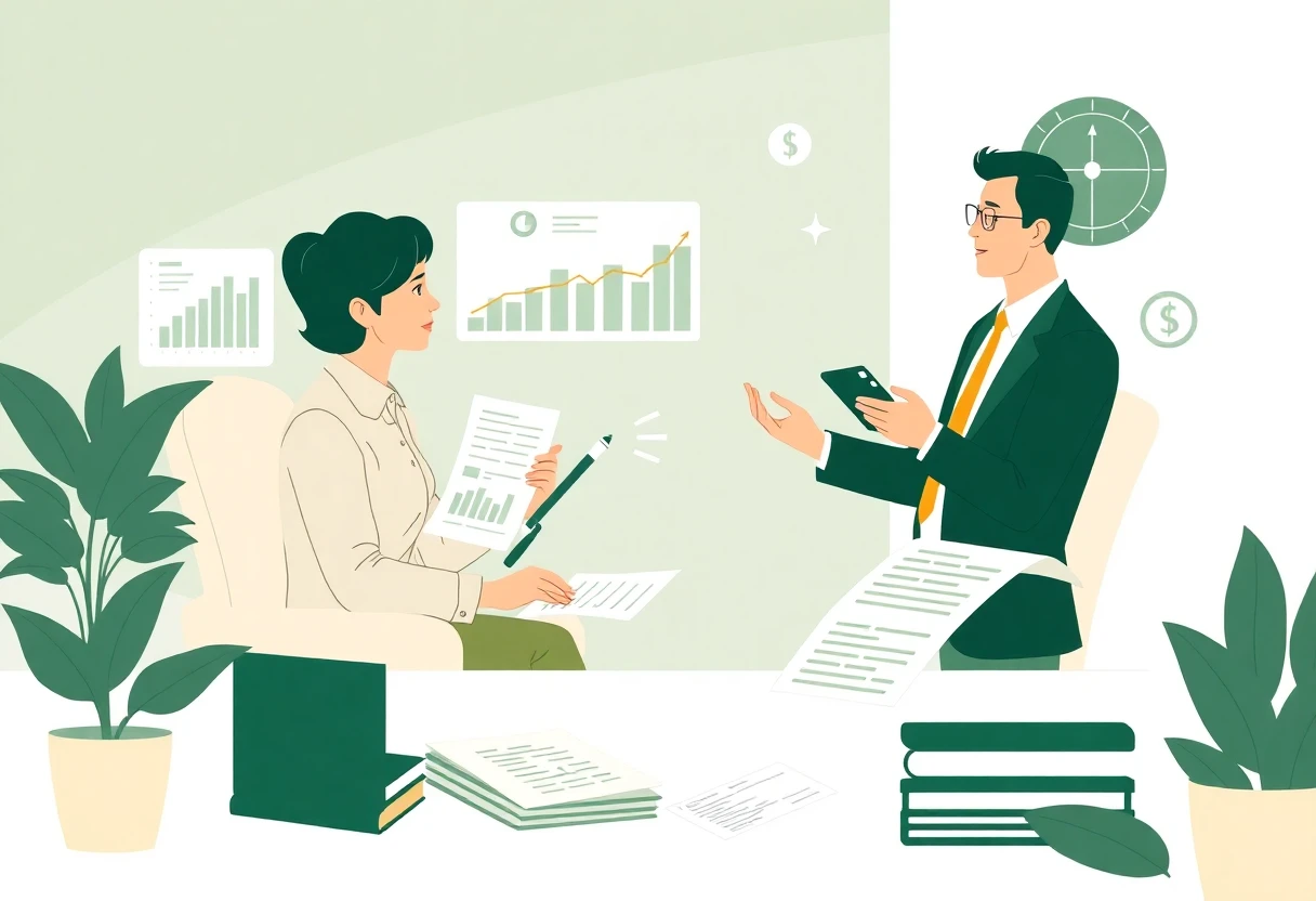 Persona revisando documentos de préstamo