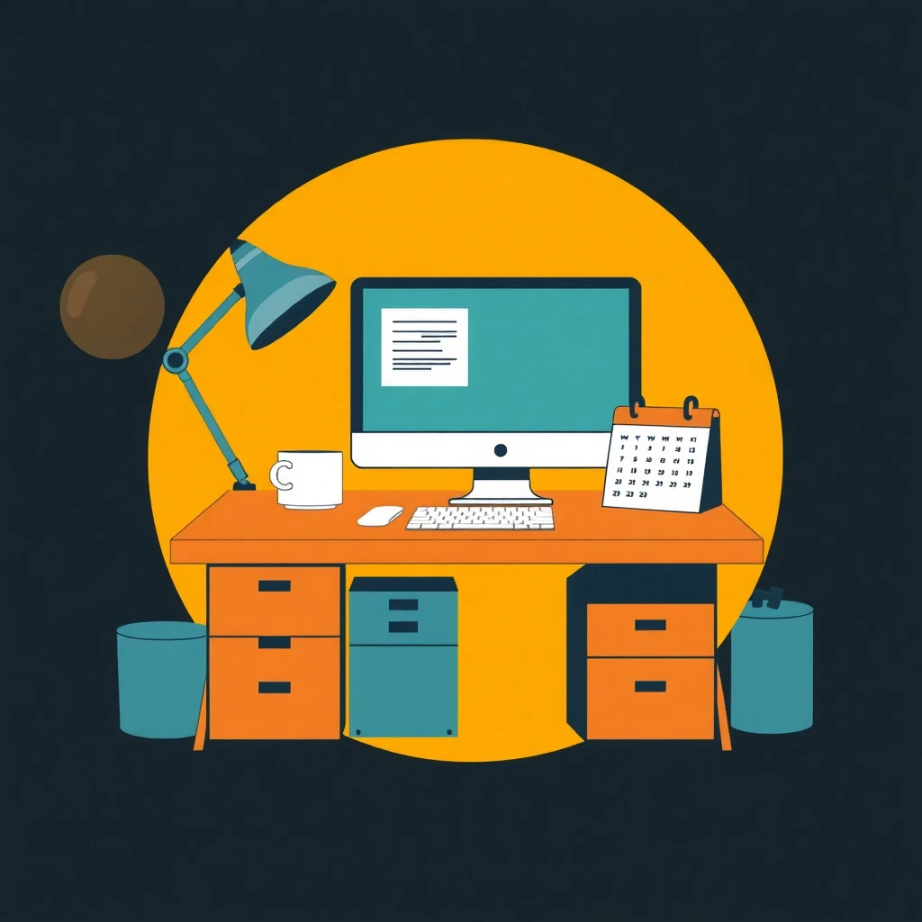 Office desk setup