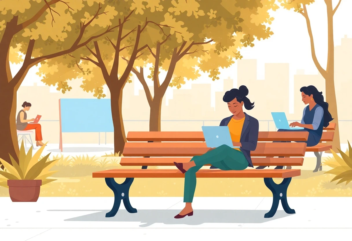 Outdoor remote work setting