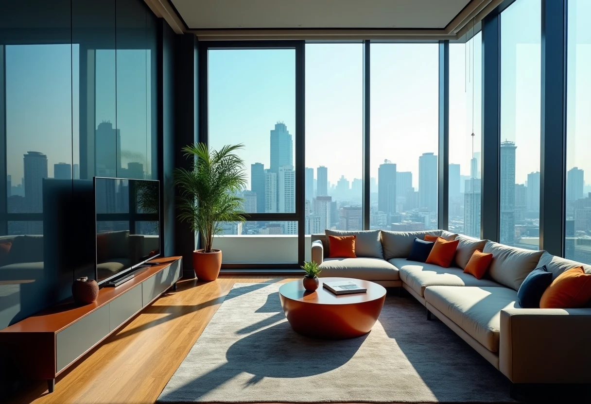 Urban apartment with city view