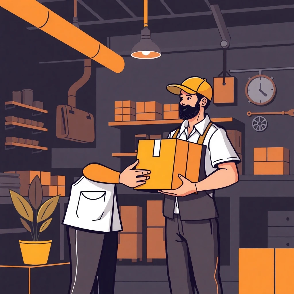 Vendedor-Entregador interactuando con cliente