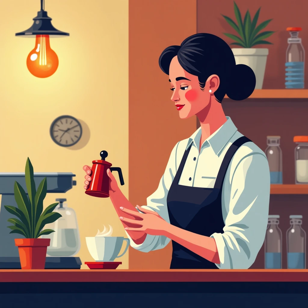 Barista at work