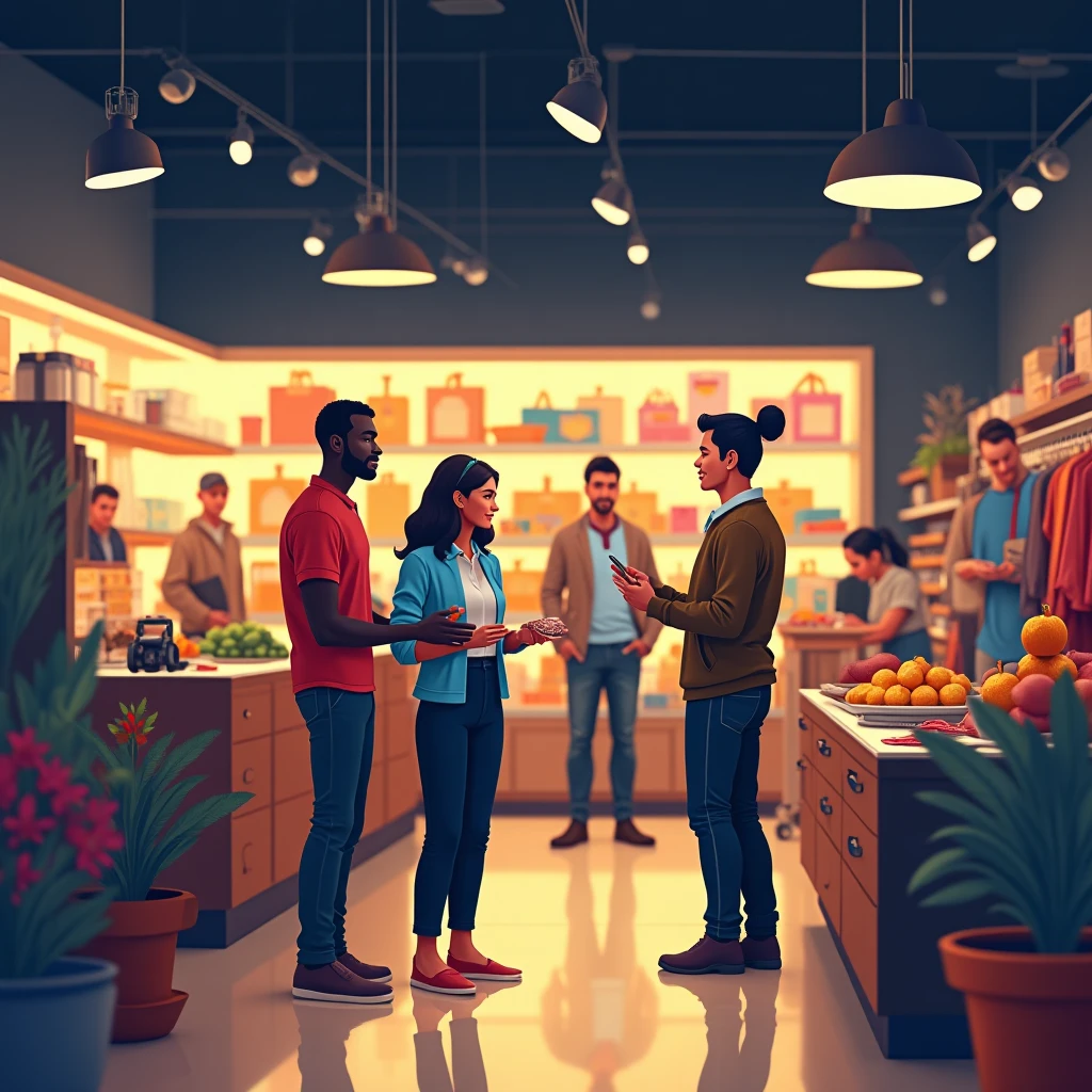 Retail store with diverse staff