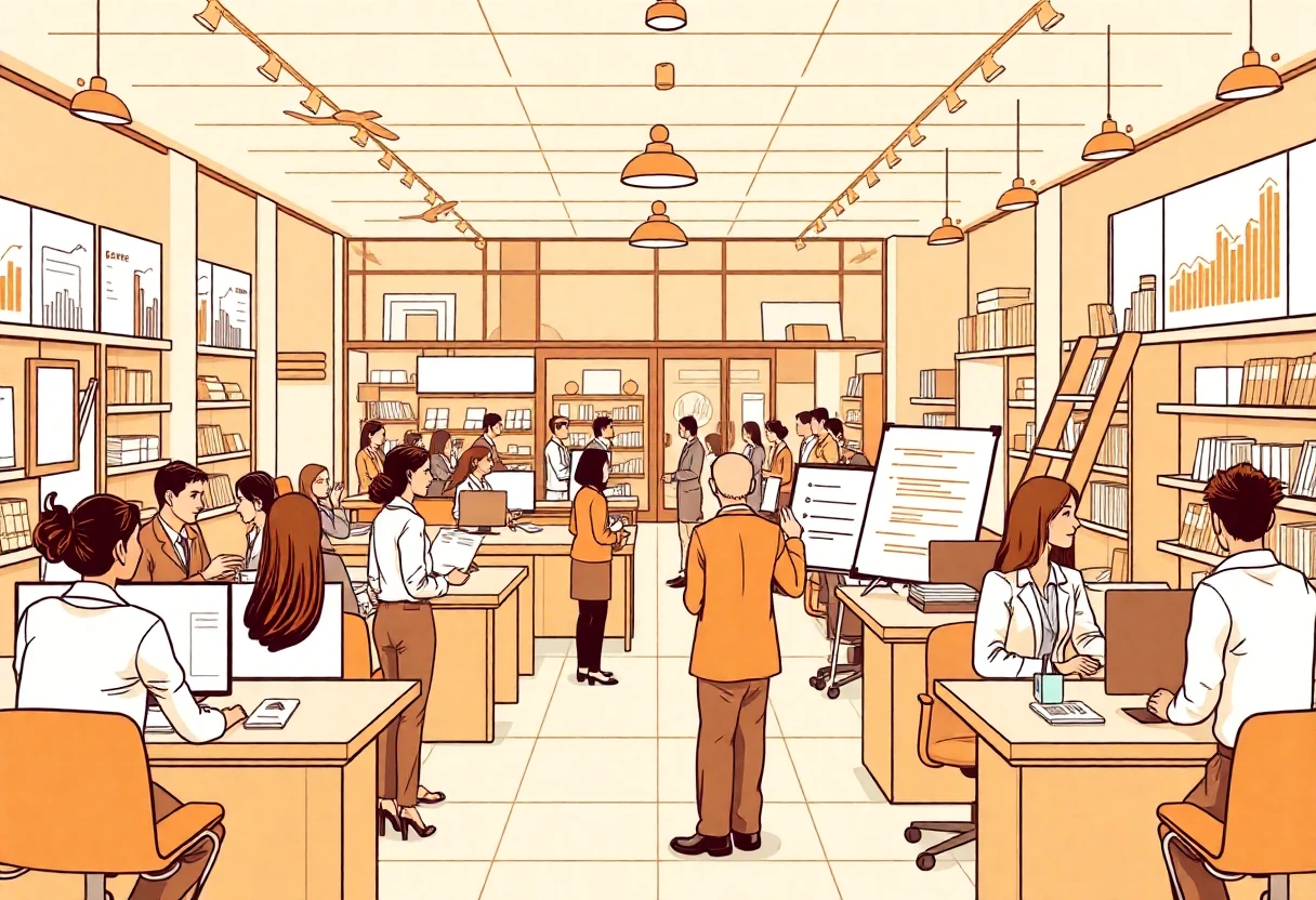 Retail team in action