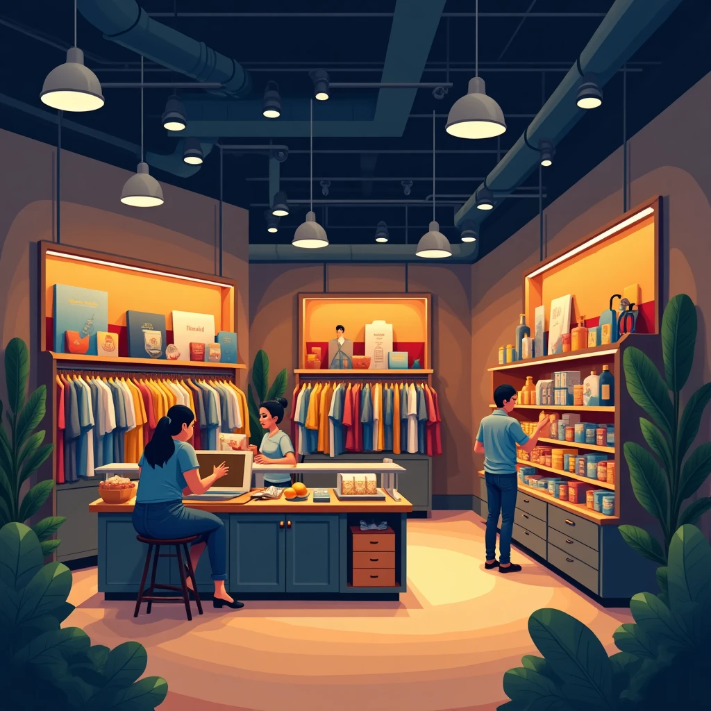 Vibrant retail store