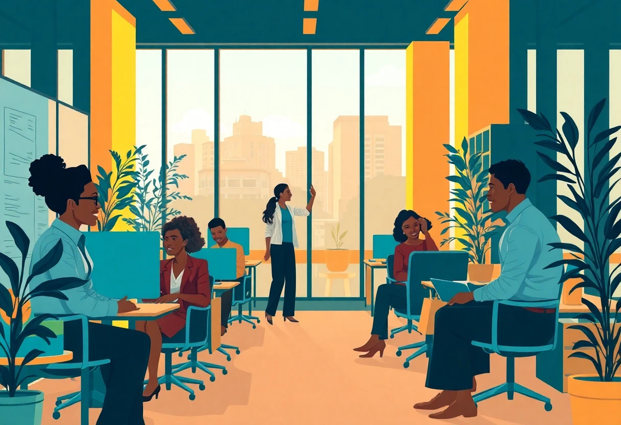Environnement de travail collaboratif en Afrique du Sud