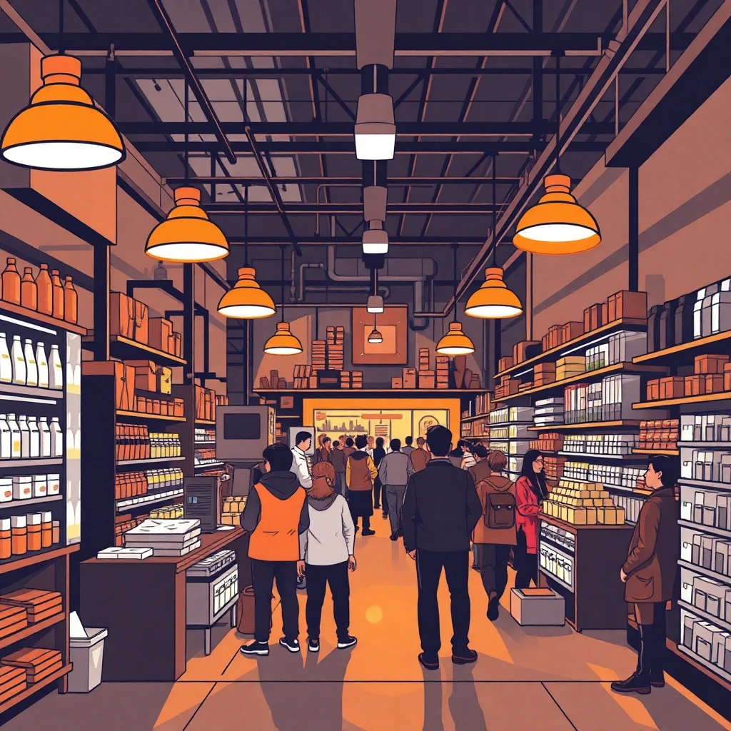 Busy retail store