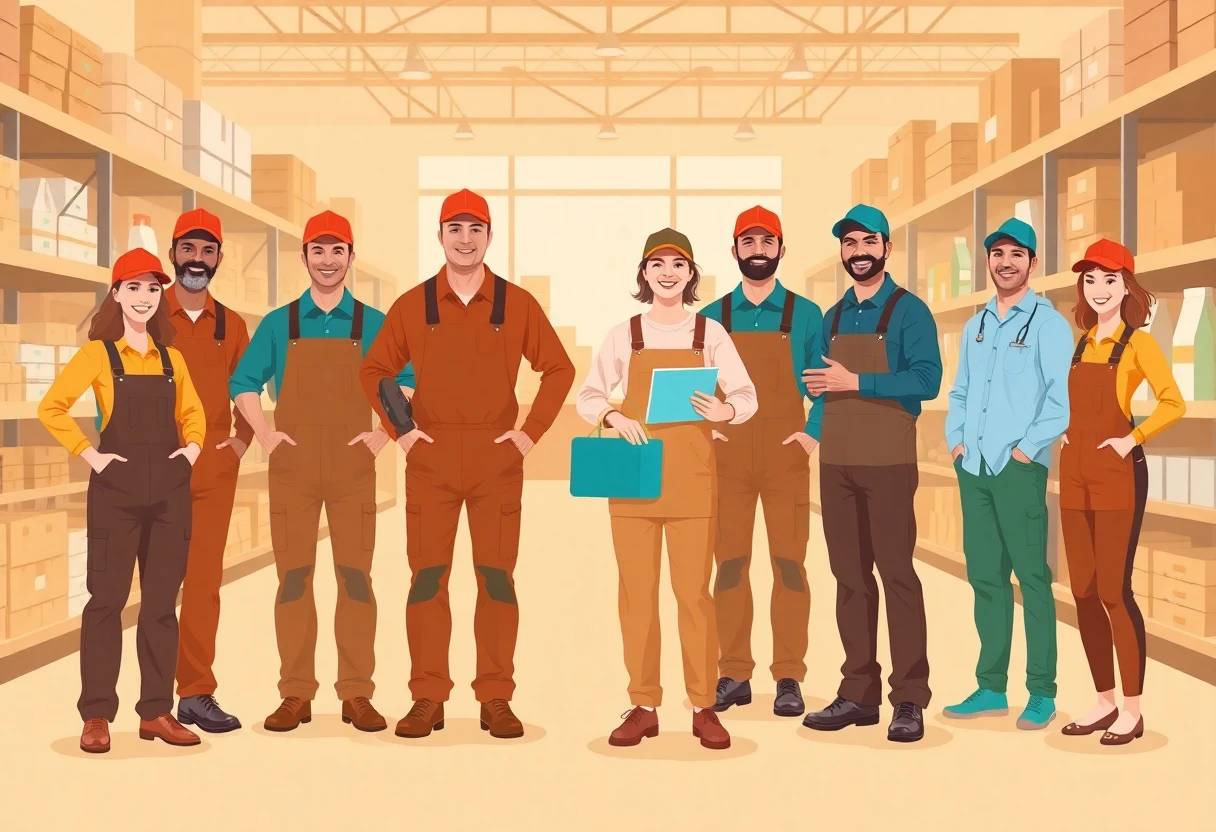 Retail workers in a store