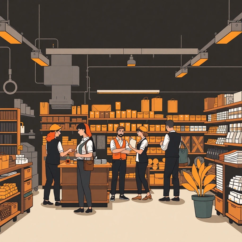 Retail professionals at work