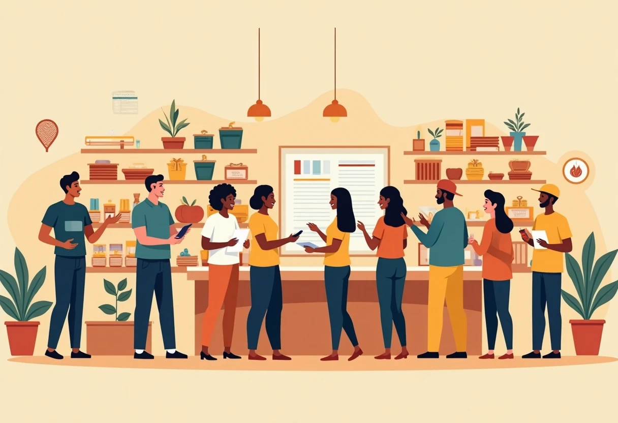 Retail team in action