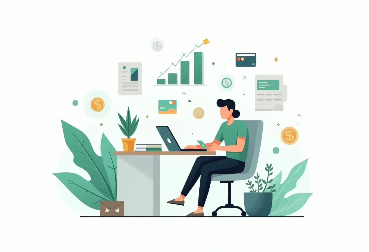 Freelancer reviewing credit card options