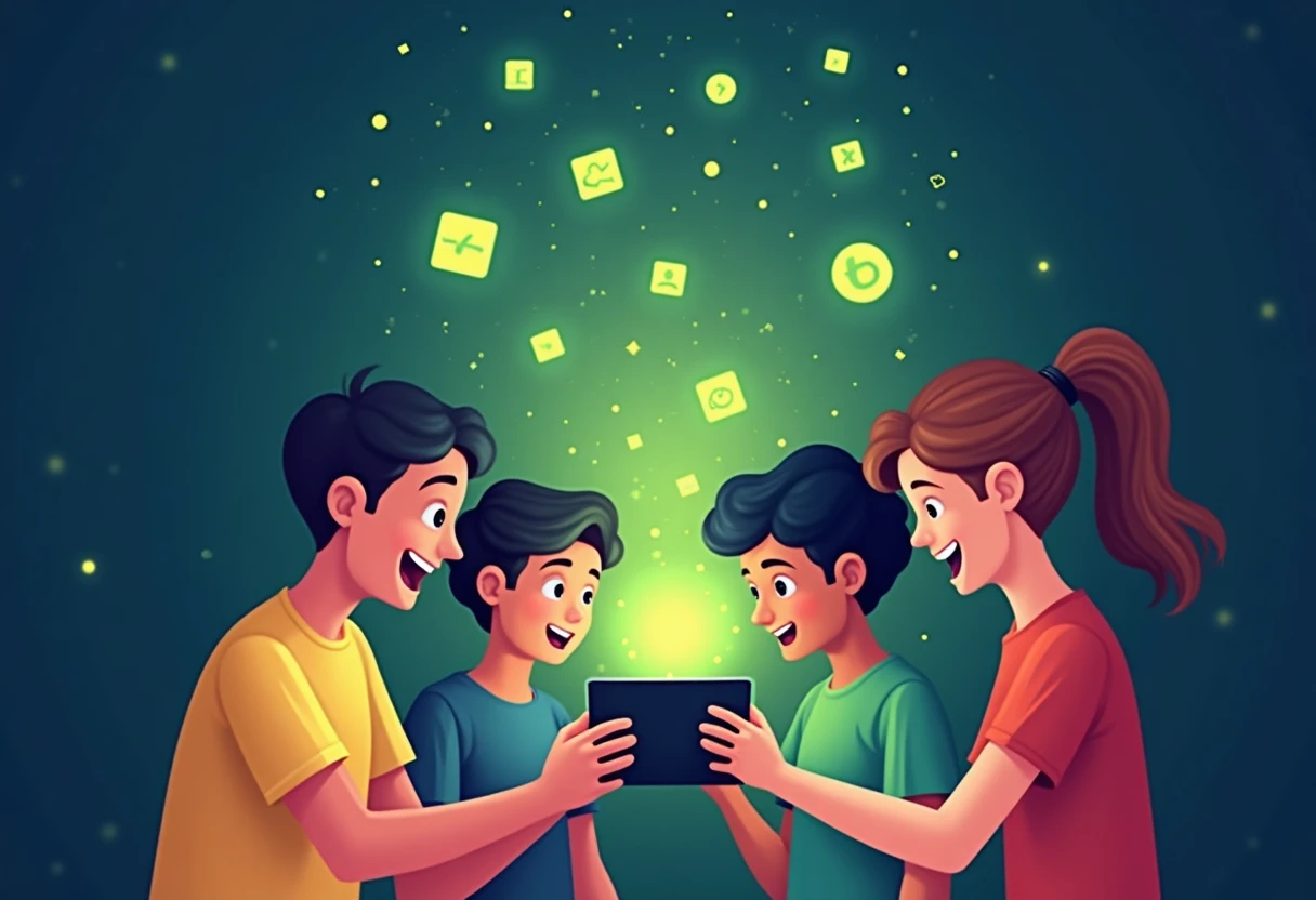 Teens exploring Roblox apps