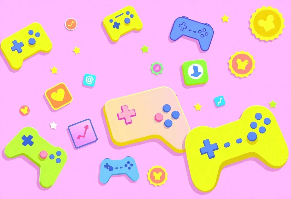Gaming app icons and achievement badges