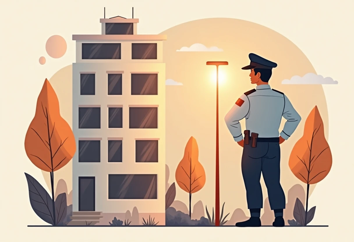 Agent de sécurité en service