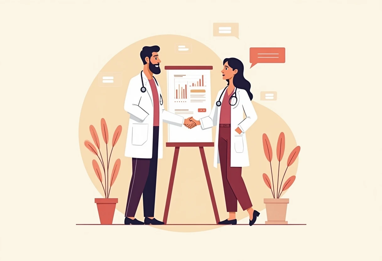 Profesionales de la salud revisando datos