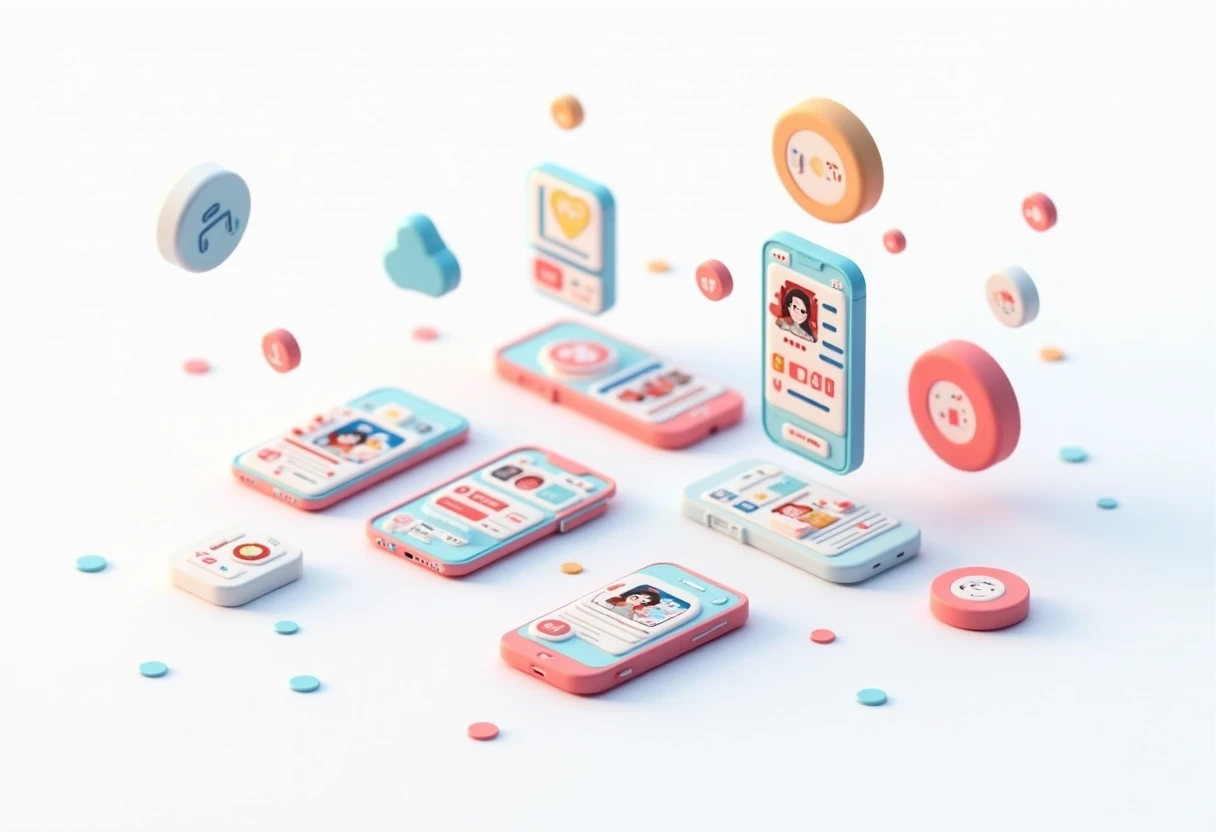 Illustrazione di app musicali