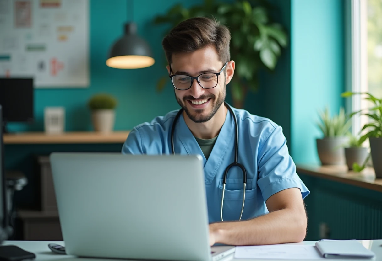 Giovane professionista sanitario al lavoro