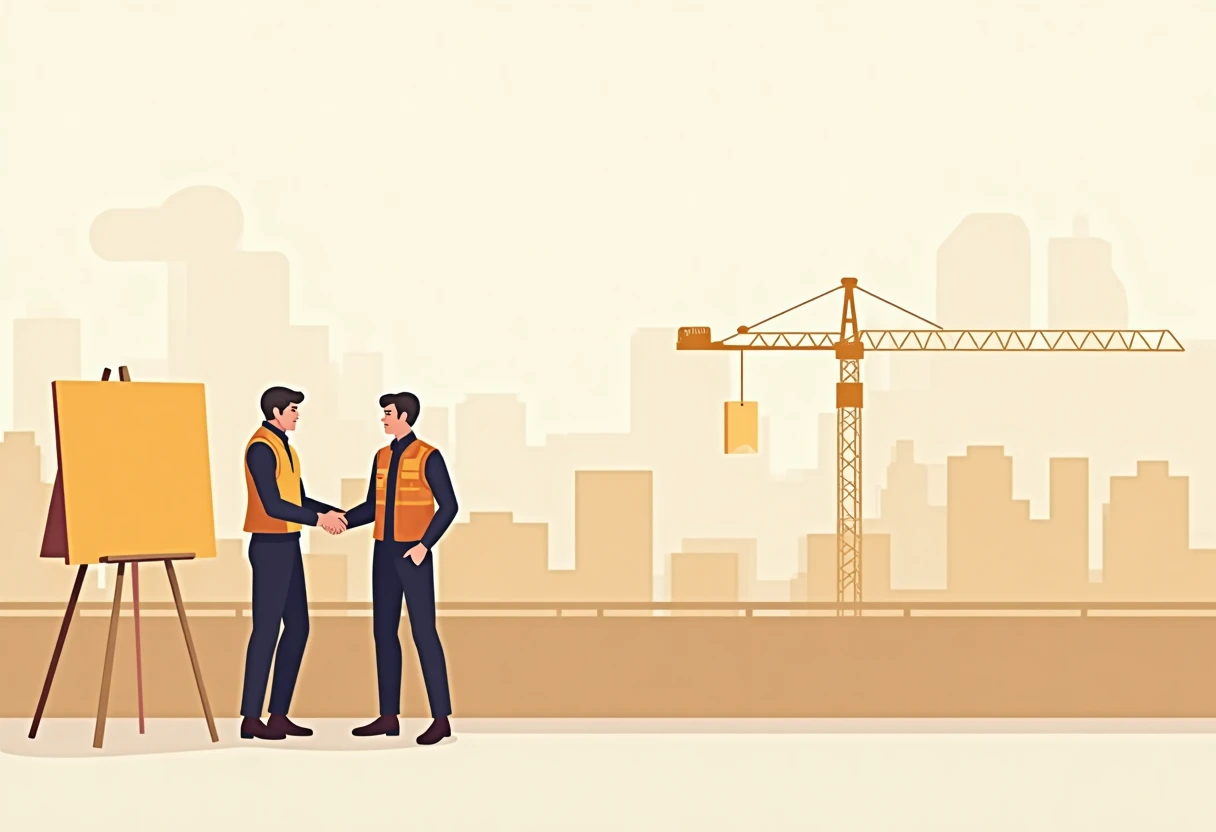 Security team planning at a construction site