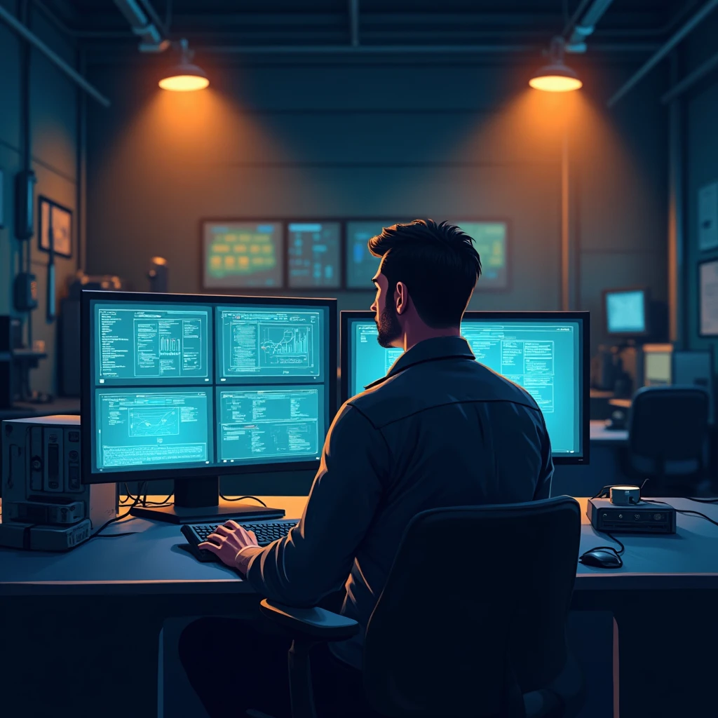 Security officer in control room