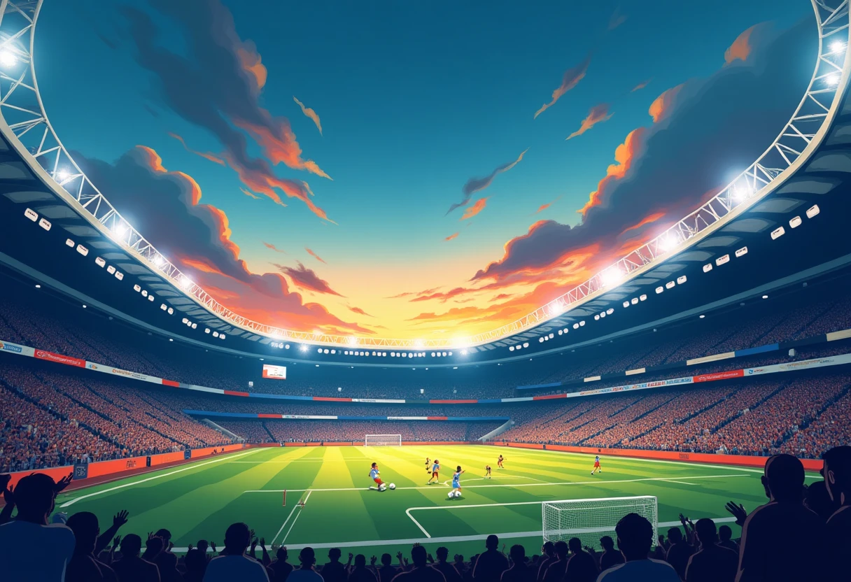 Estadio de fútbol vibrante