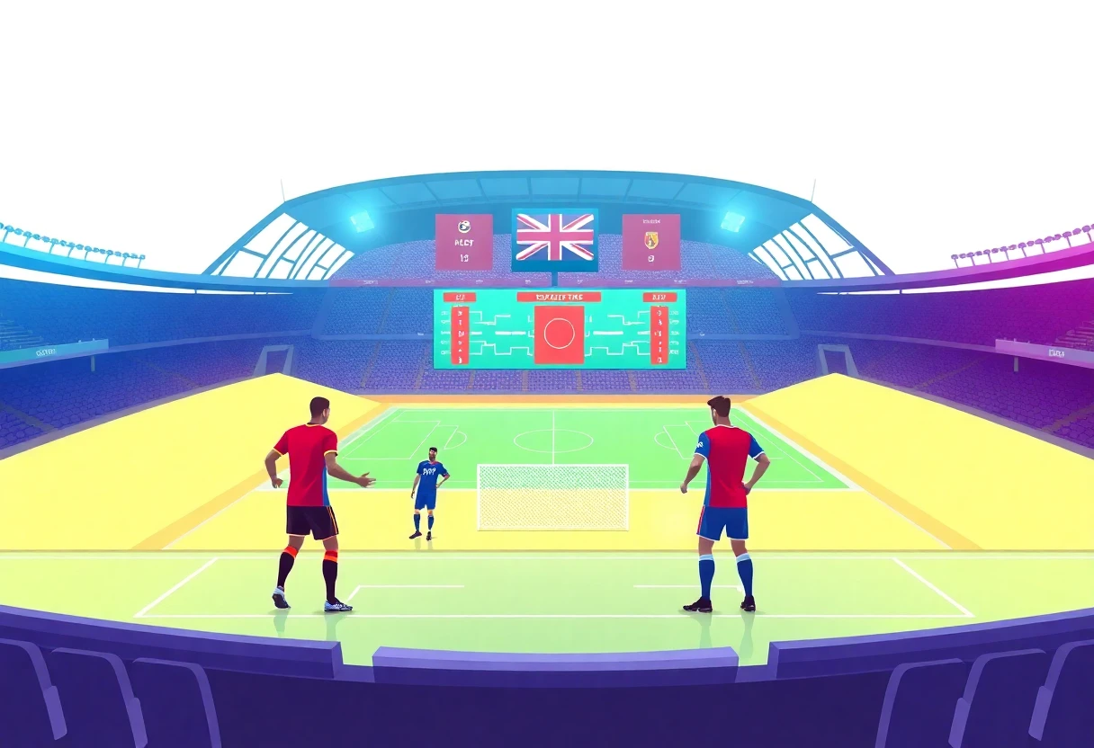Ambiente de partido de fútbol vibrante