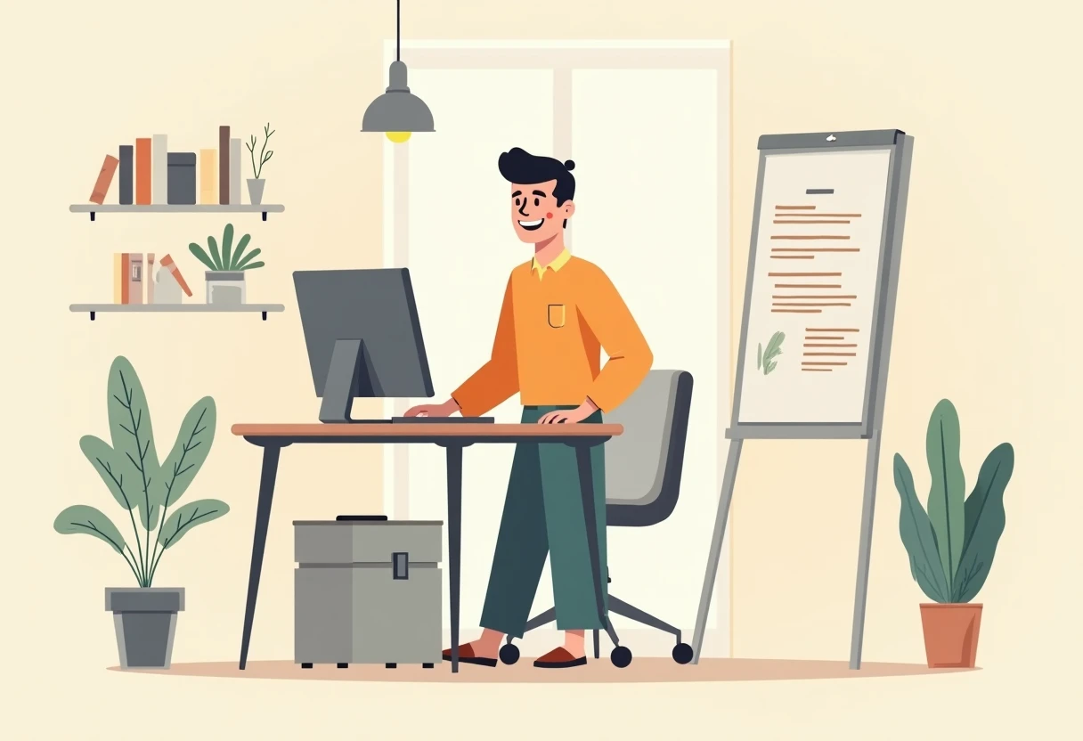 Jeune professionnel au travail dans un bureau