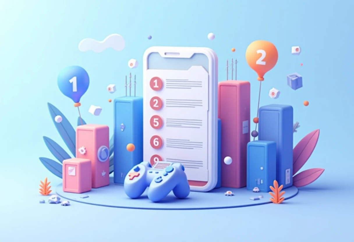 Illustration von mobilen Spielelementen