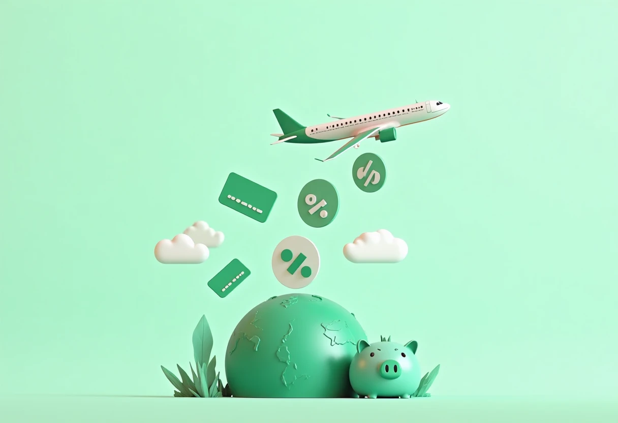 Travel rewards credit card illustration
