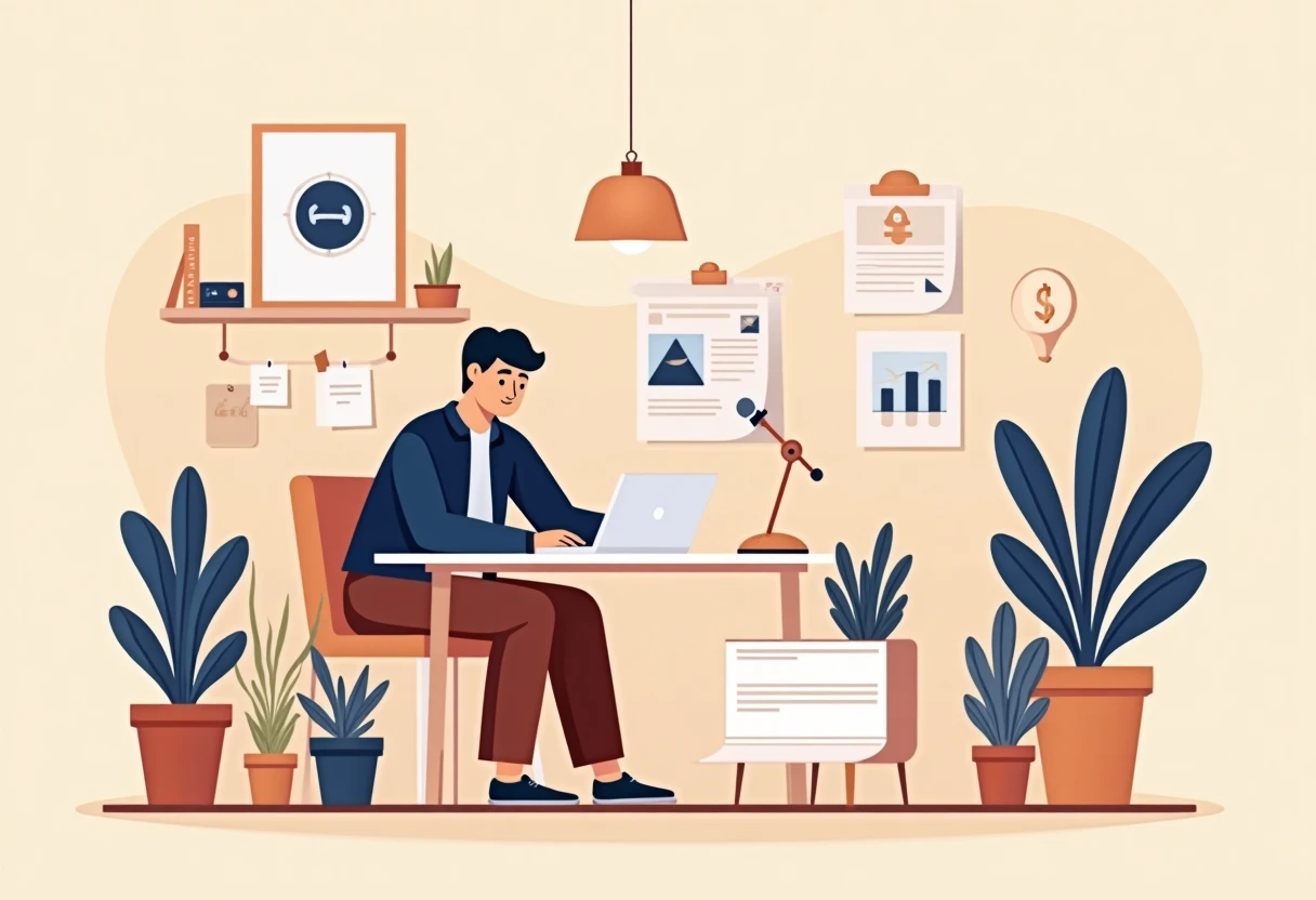 Freelancer reviewing loan options