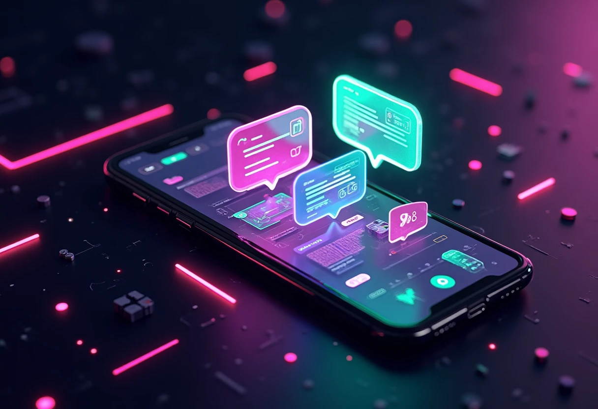 Private messaging app interface