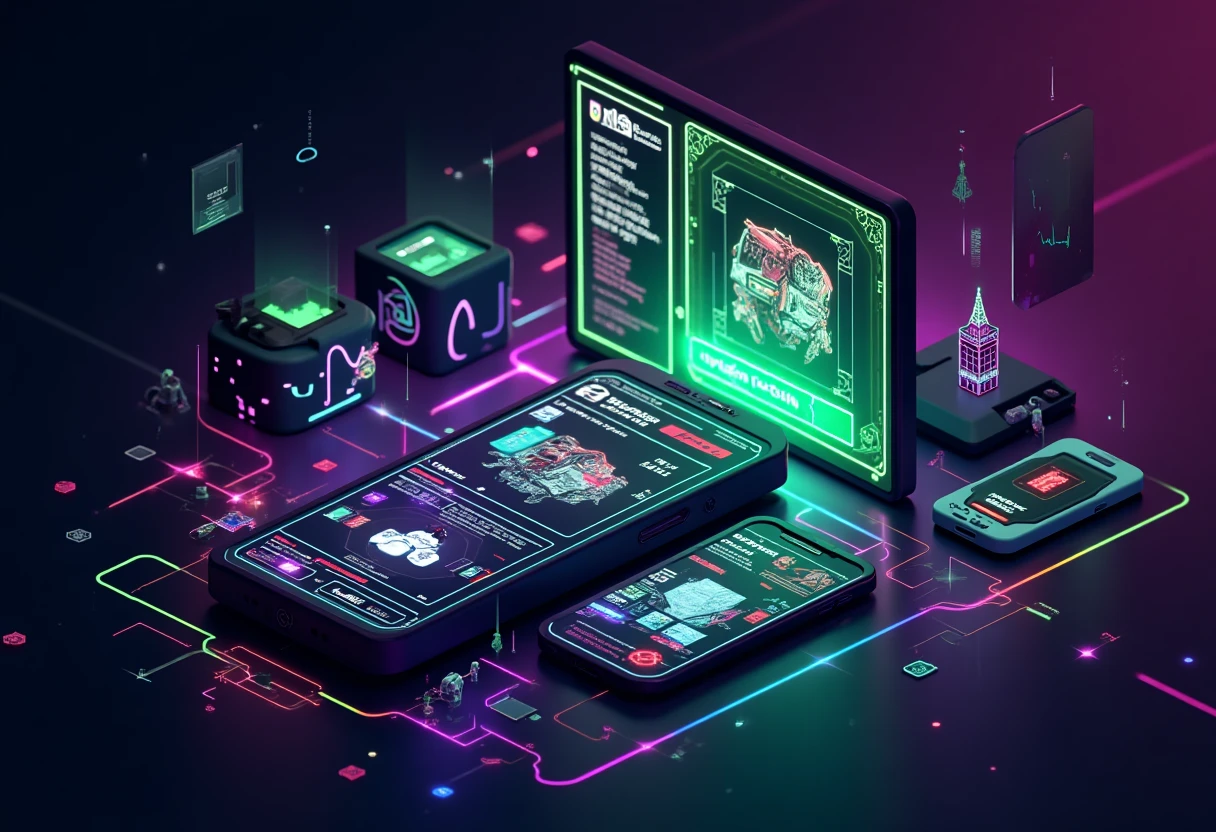 Abstract social app interface