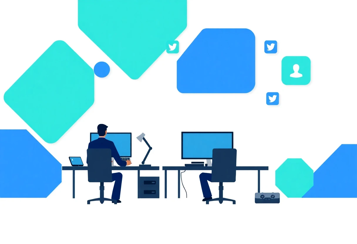 Social media networking illustration