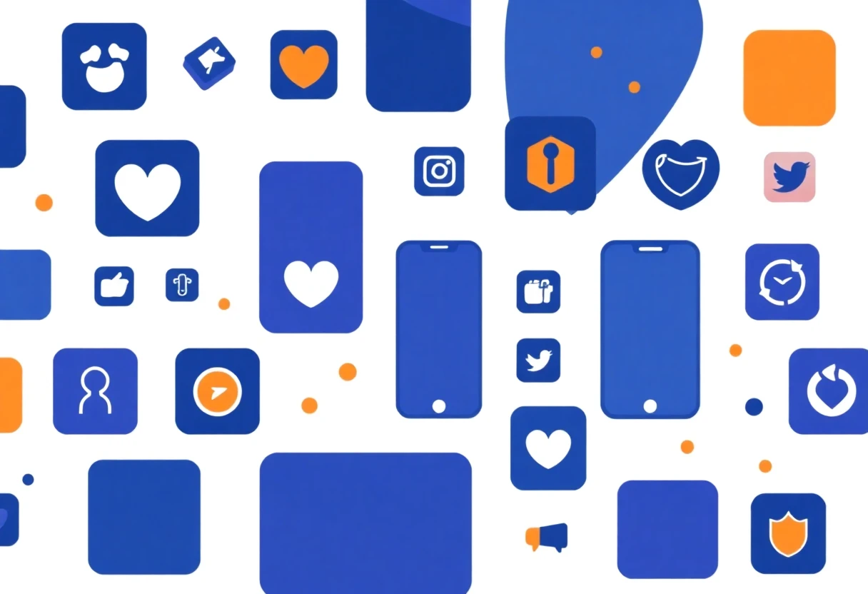Illustration av sociala medieappar