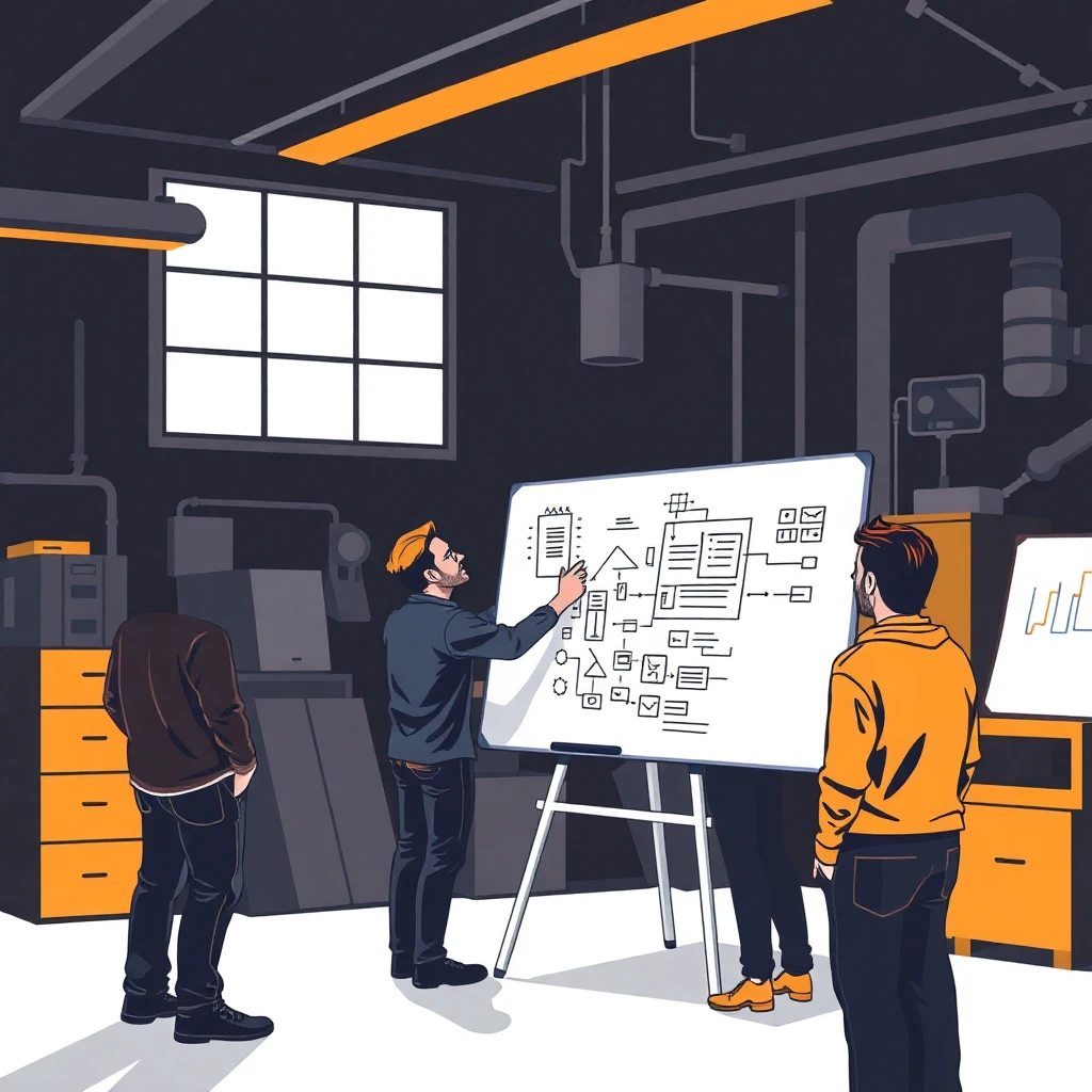 Software architect leading a team