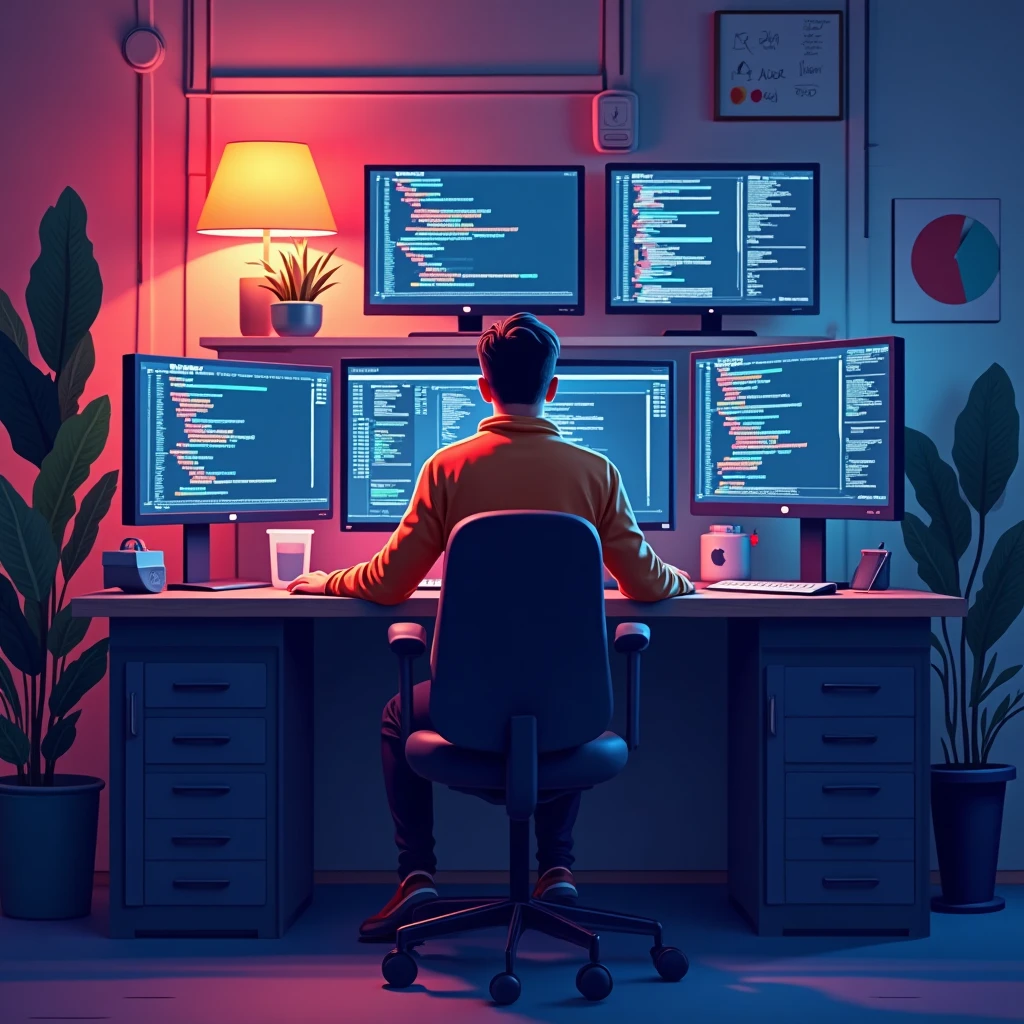 Programmer at desk