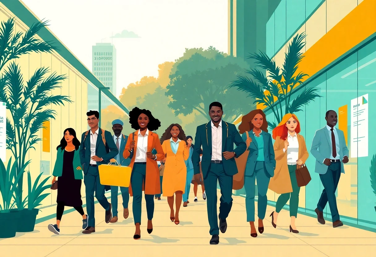 Professionals commuting to software engineering jobs