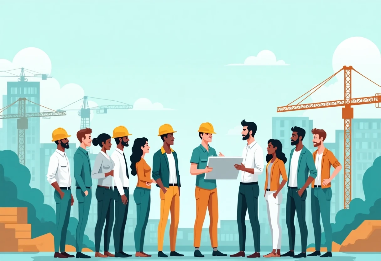 Construction workers at job site