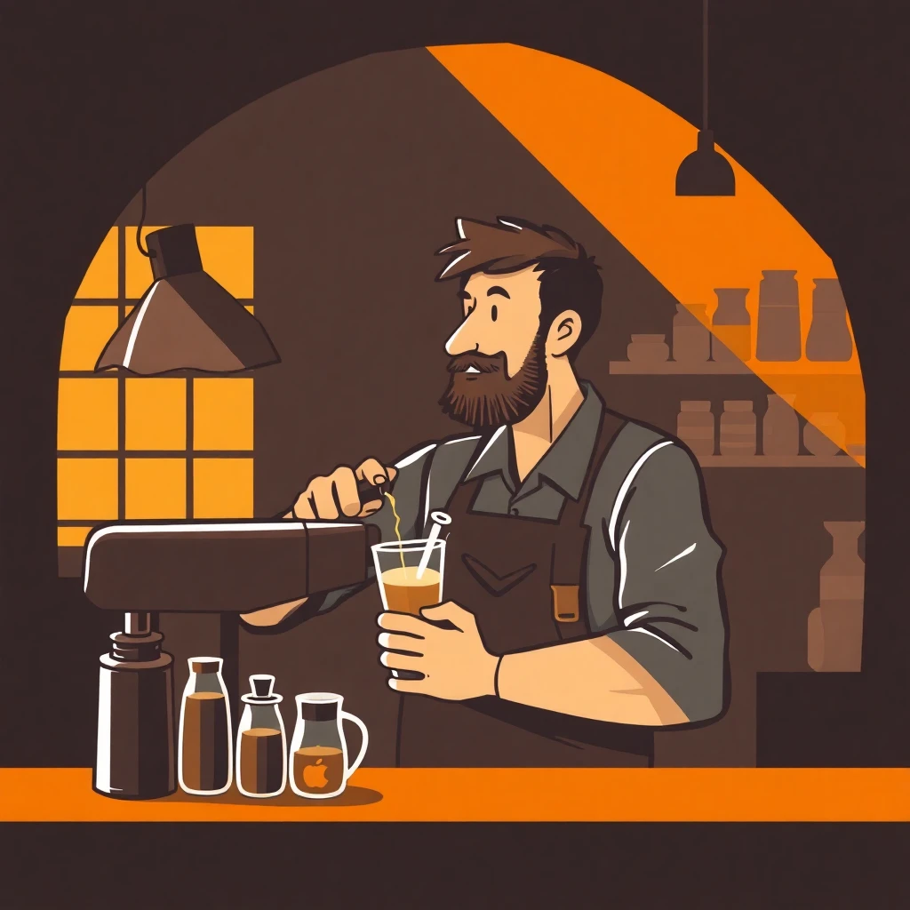 Barista profitant d'une pause