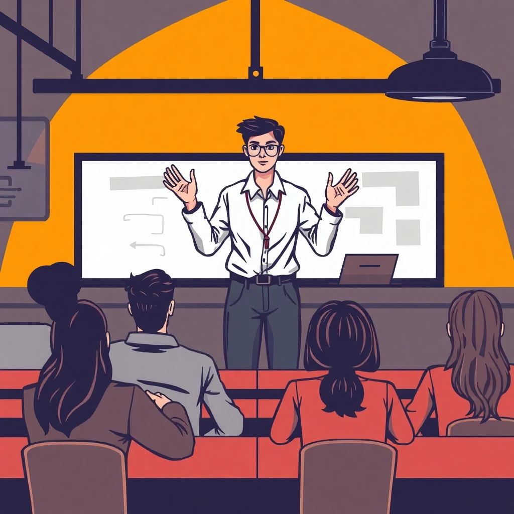 Teacher leading a discussion