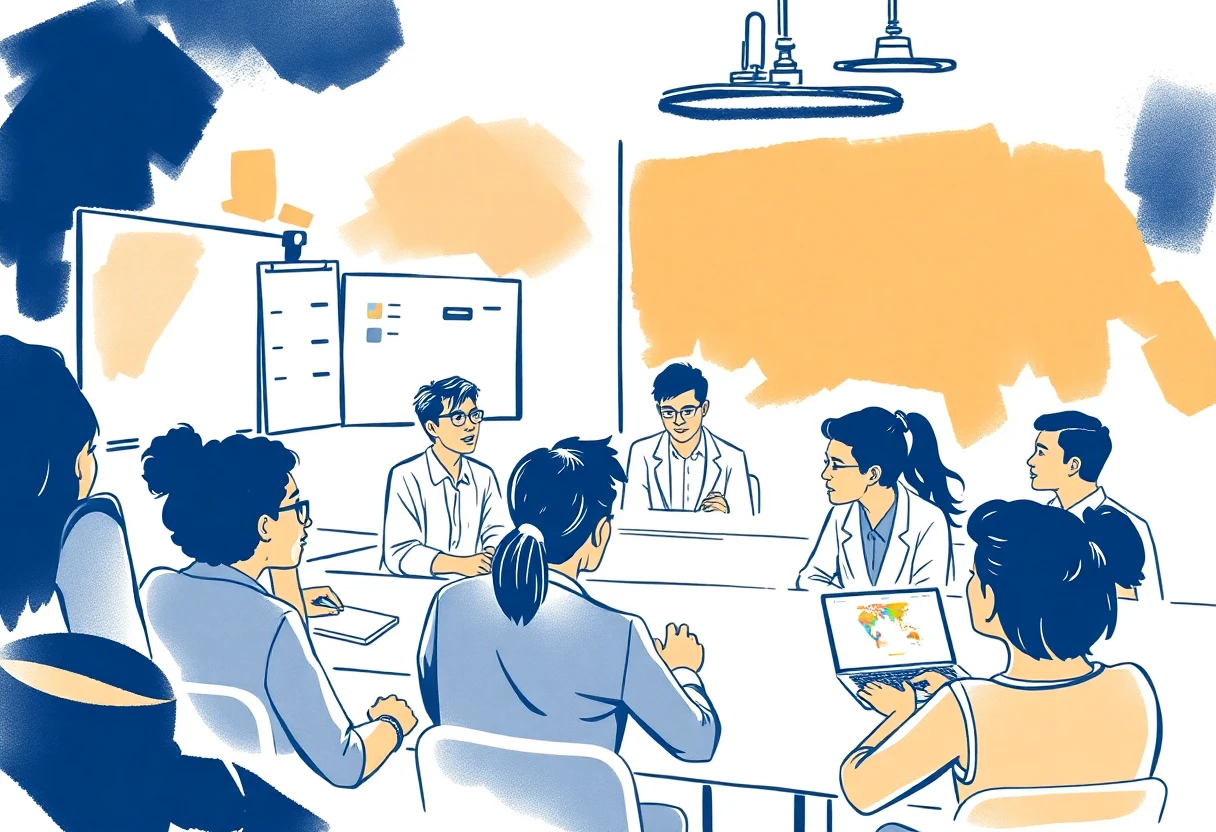 Engaged classroom setting illustration