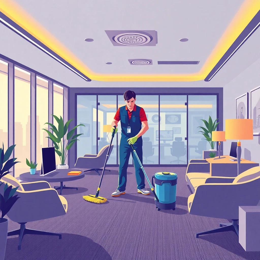 Upholstery cleaning in a modern office